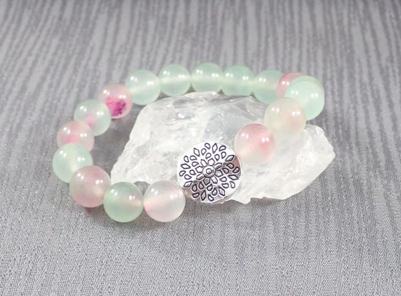 Fluorit karkötő mandalával