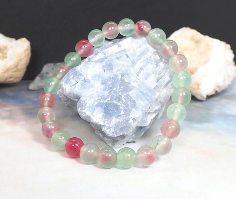 Fluorit vegyes színű karkötő