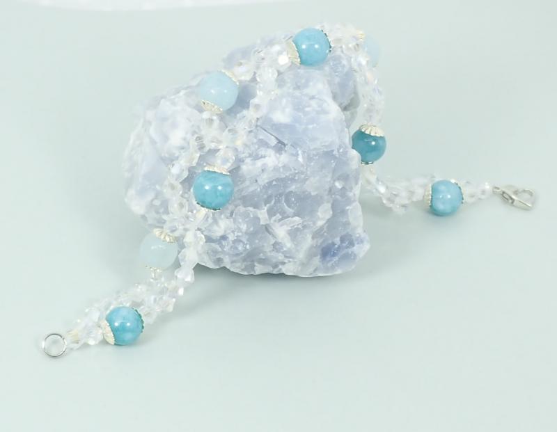 Fűzött karkötő acháttal