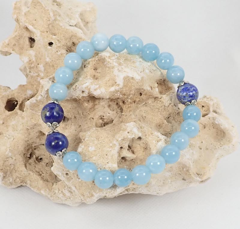 Három kék ásvány karkötő (XL)