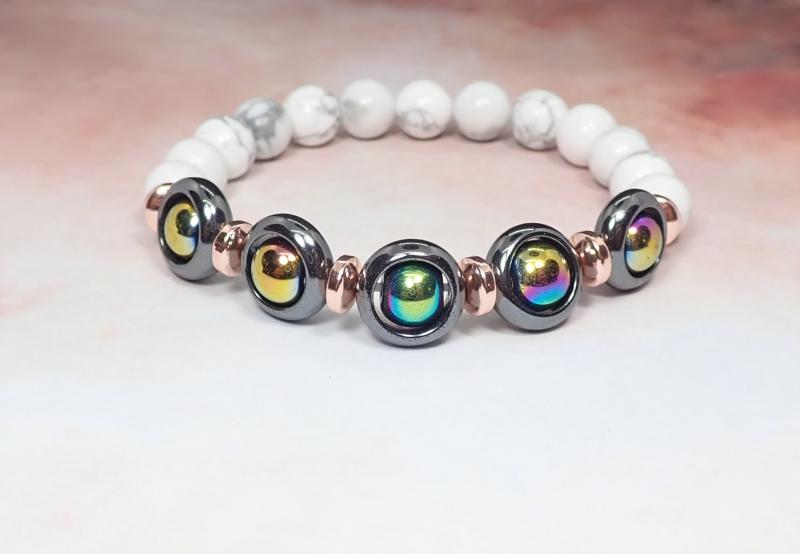 Howlit és hematit karkötő