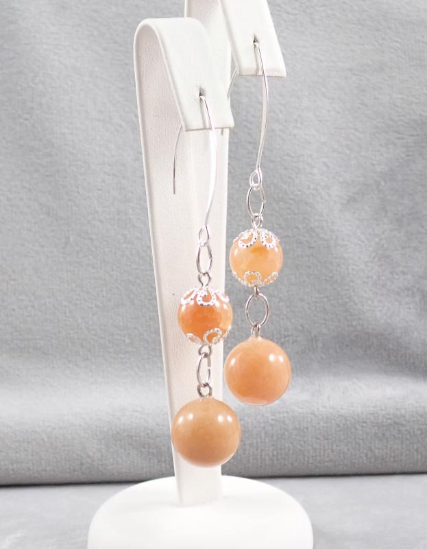 Jáde és achát ezüstszín száron