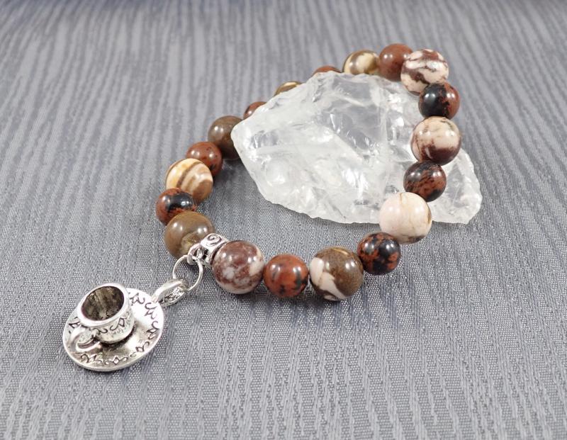 Kávéimádó karkötő, cappuccino 1