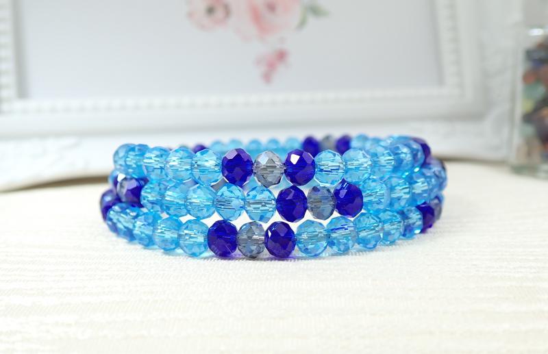 Kék árnyalatok memória karkötő 2