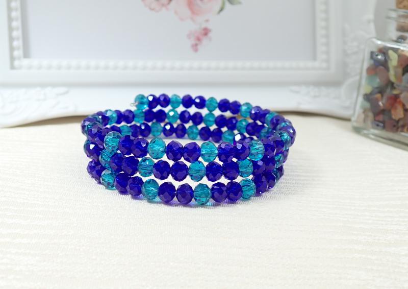 Kék árnyalatok memória karkötő 3