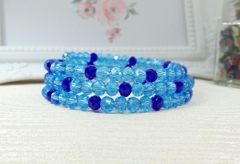 Kék árnyalatok memória karkötő 4