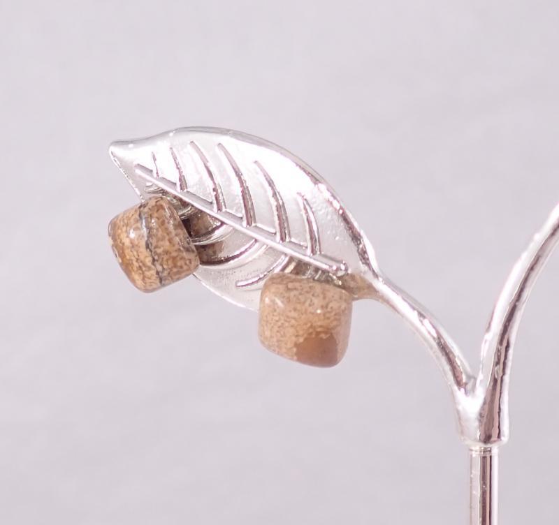 Képjáspis fülbevaló, négyzet 2