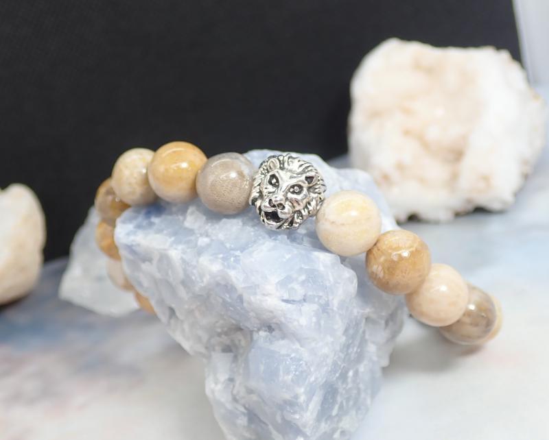 Képjáspis karkötő oroszlánnal (XXL)