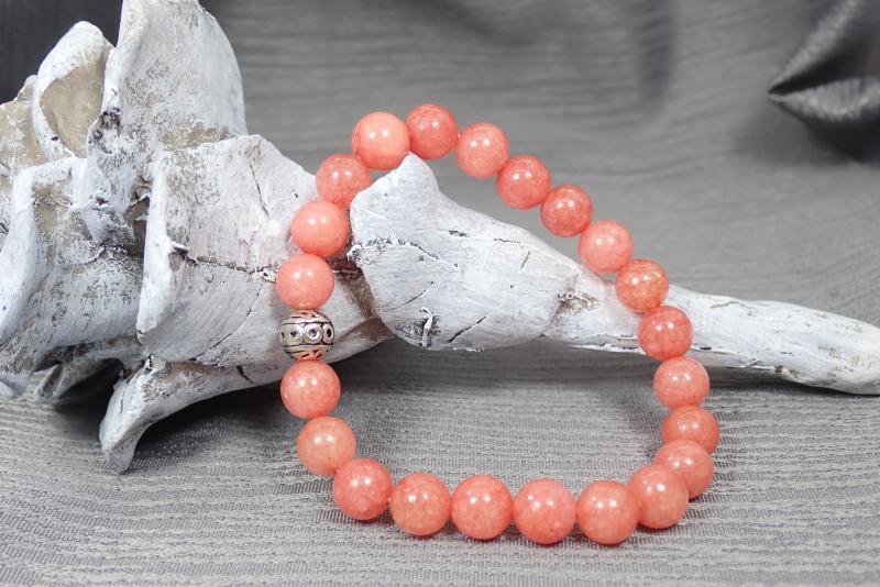 Korallos árnyalatú achát karkötő 2