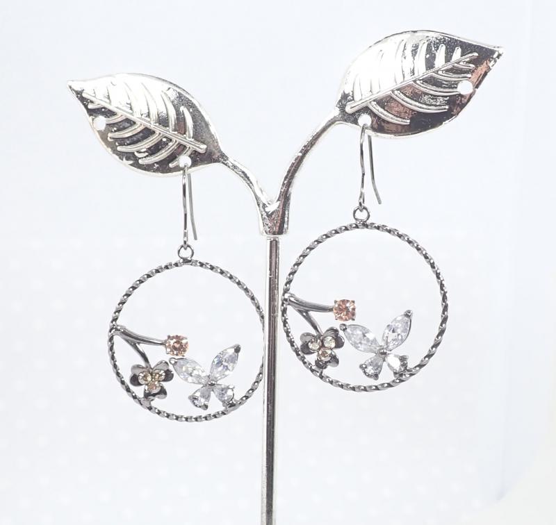 Kristálypillangó fülbevaló