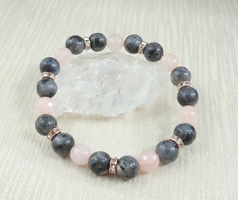 Labradorit és achát karkötő 1