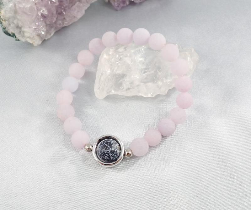 Lila matt achát karkötő 2