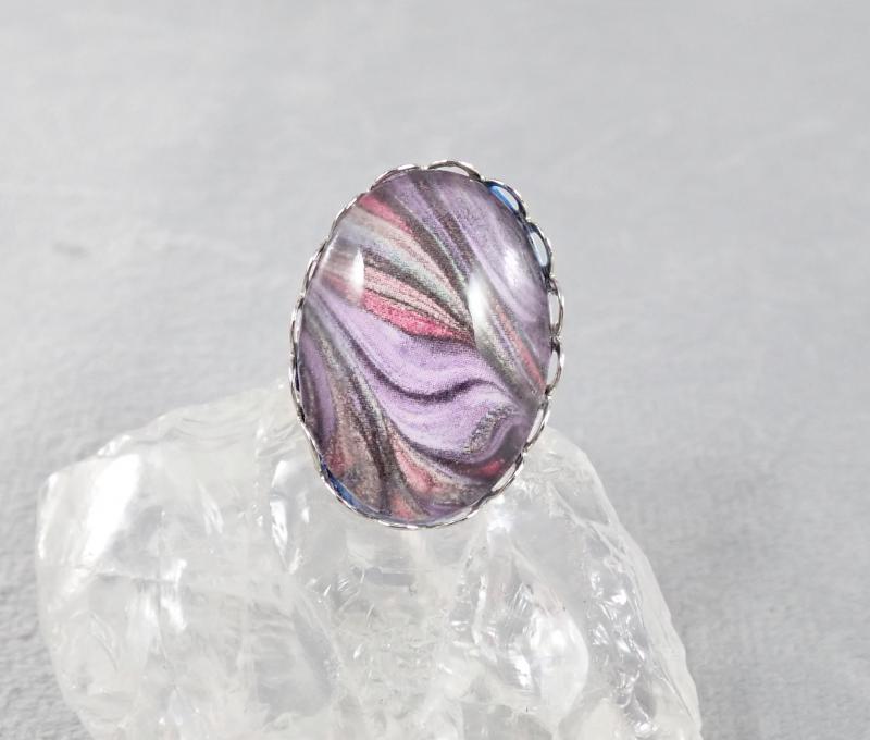 Lila selyemmintás gyűrű