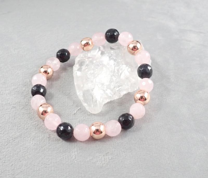 Maláj jáde karkötő rosegold hematittal 1