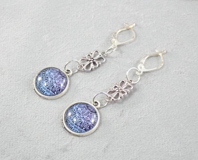 Mandalás fülbevaló virággal 2