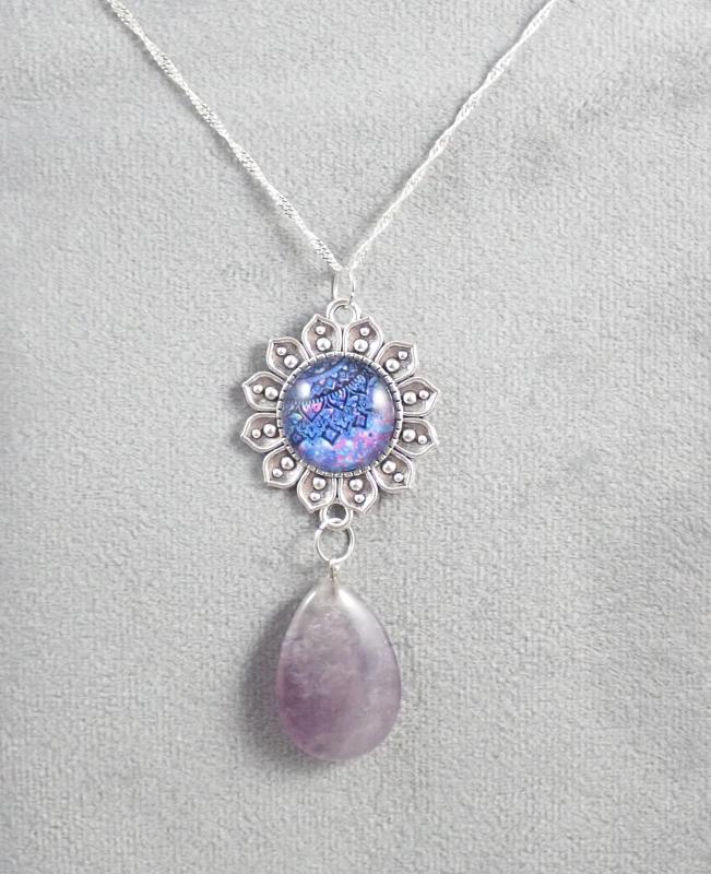 Mandalás medál ametiszttel 2