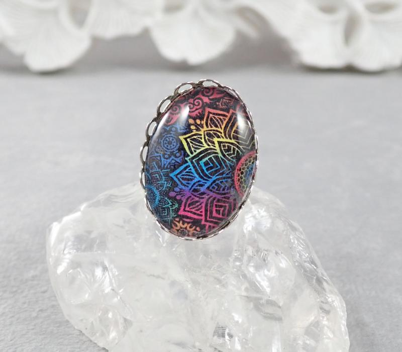 Modern mandalás gyűrű 4