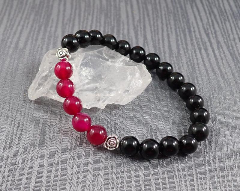 Ónix és achát karkötő