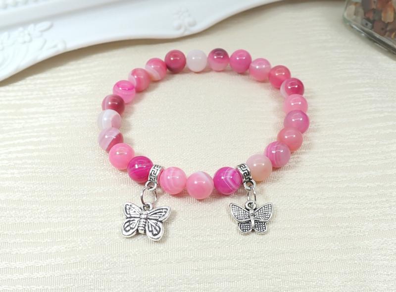 Pillangós achát karkötő