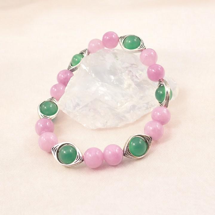 Pink-zöld karkötő