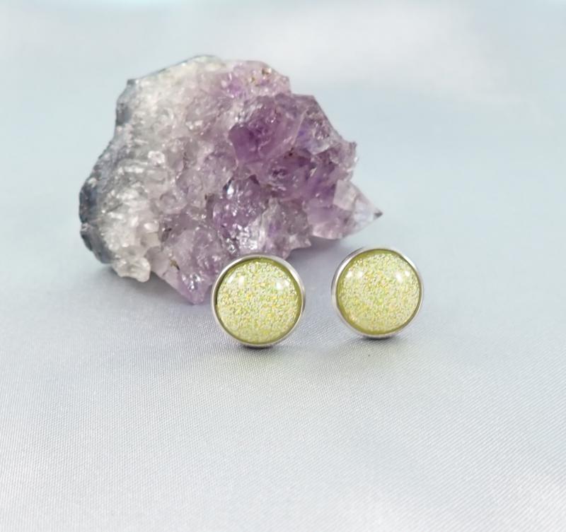 Pötty fülbevaló citromsárga