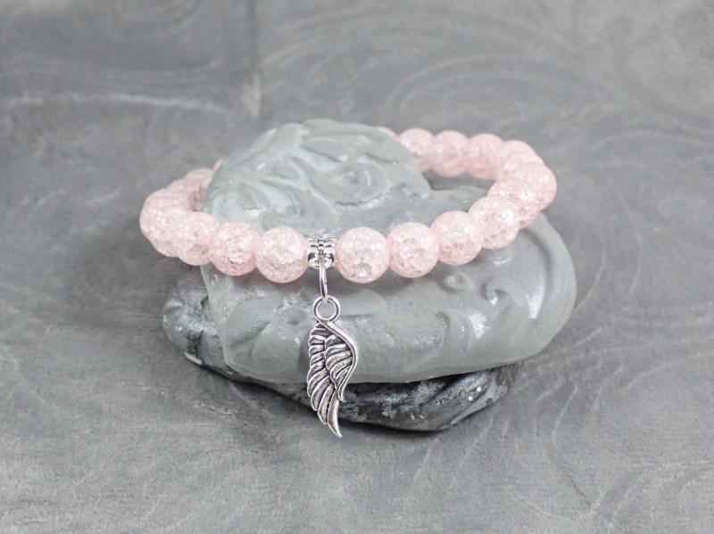 Roppantott gyöngy karkötő, angyalszárnyas 1