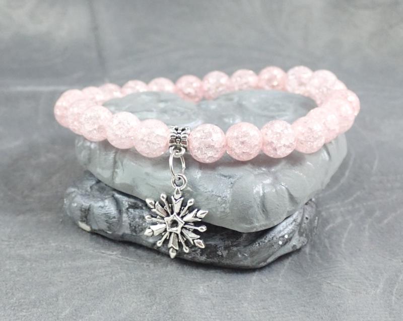 Roppantott gyöngy karkötő hópehellyel 5