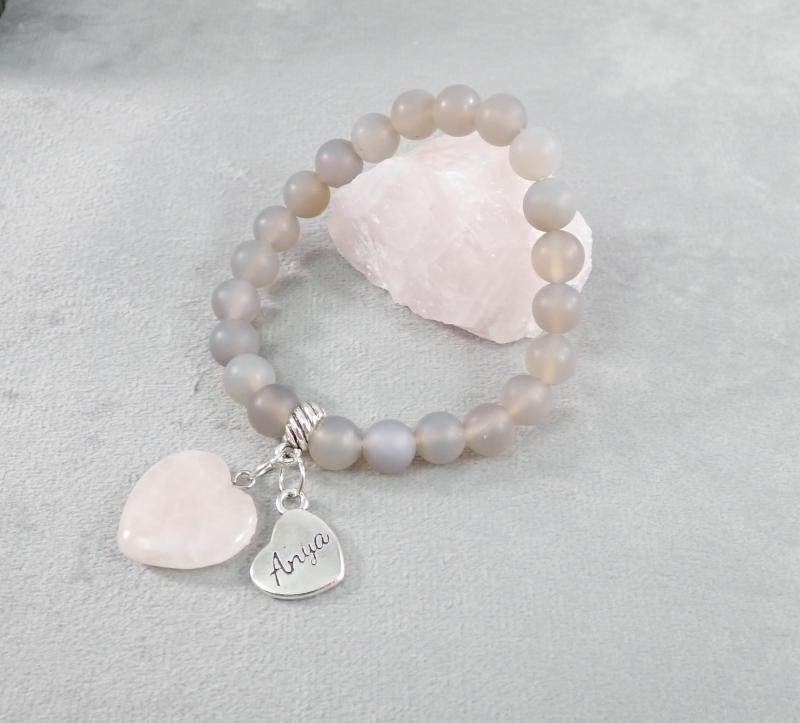 Rózsakvarc medálos karkötő (Anya)