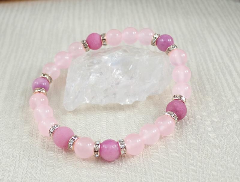 Rózsaszín árnyalatok achát karkötő