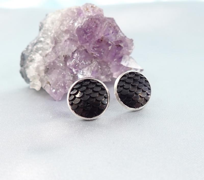 Sellő fülbevaló, fekete