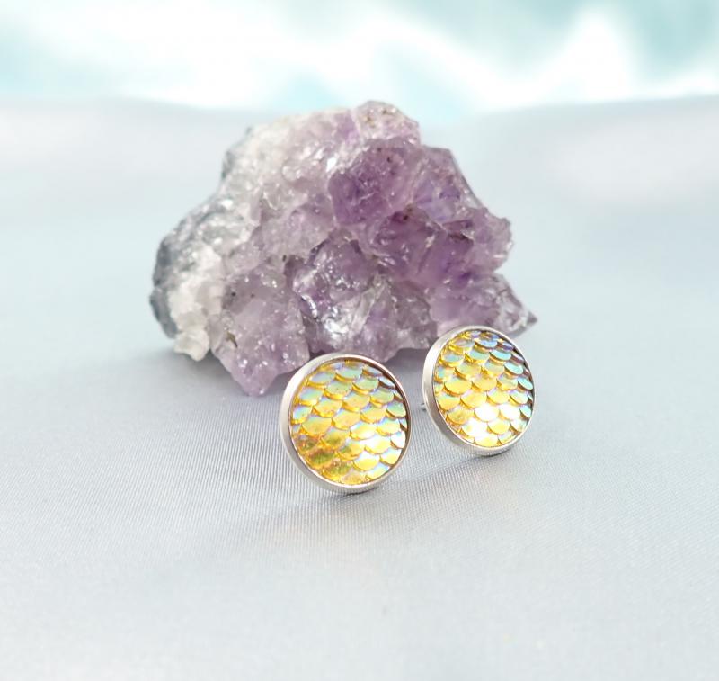 Sellő fülbevaló, sárga