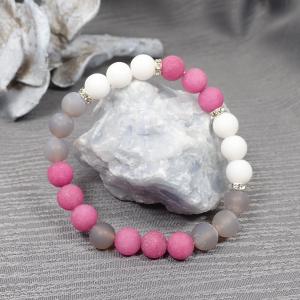 Achát és kagylóhéj karkötő