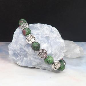 Achát karkötő életfás gyöngyökkel