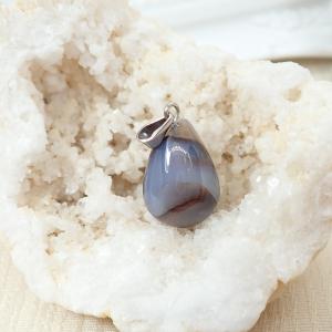 Achát medál, csepp, nyaklánccal 2