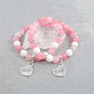 Anya-lánya karkötők, rózsaszín jáde