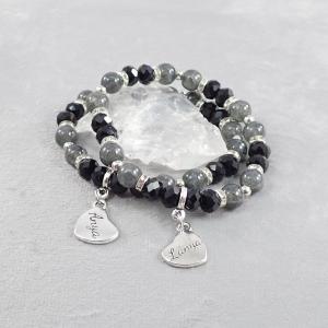 Anya-lánya karkötők, szürke-fekete