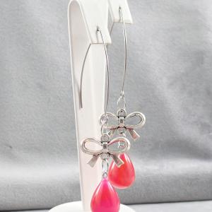 Ásványcsepp ezüstszín száron, achát