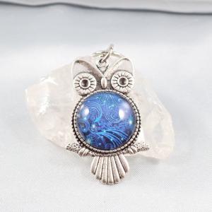 Bagoly talizmán kulcstartó – Kék örvény