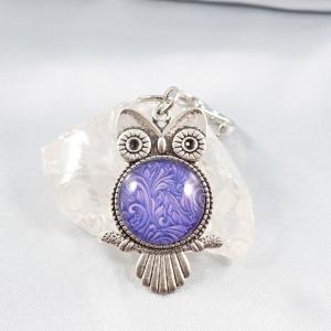 Bagoly talizmán kulcstartó – Lila örvény