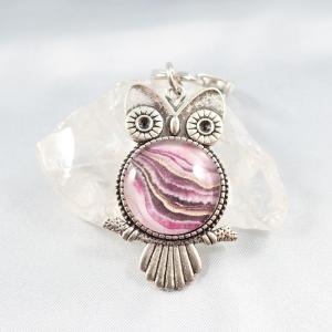 Bagoly talizmán kulcstartó - Bíbor hullám