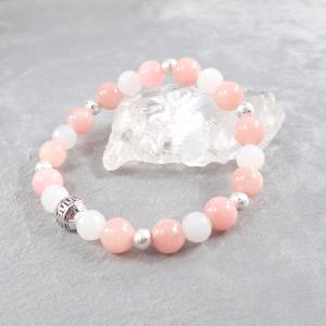 Barack és fehér jáde karkötő