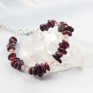 Bordó elegancia gránátkő karkötő