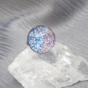 Bronzkeretes csillámos gyűrű