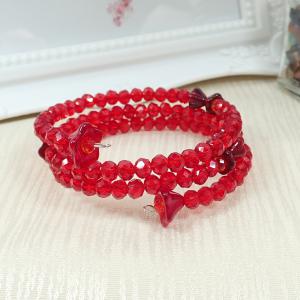 Csillogó piros memória karkötő 1