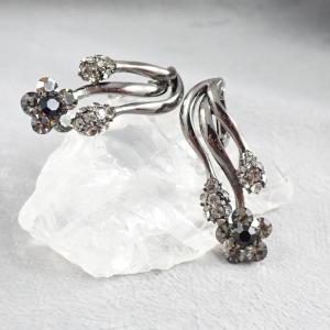 Csillogó virág fülbevaló, sötét