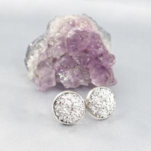 Druzy fülbevaló, ezüst (14 mm)