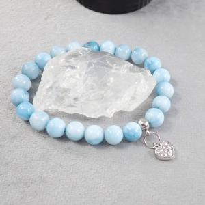 Égkék jáde karkötő szívvel