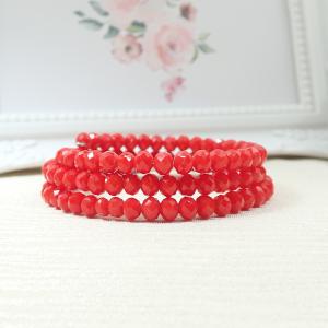 Élénkpiros memória karkötő