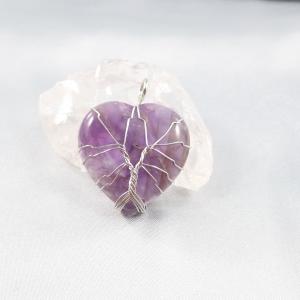 Életfa szív – ametiszt medál