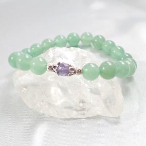 Erdei harmónia aventurin karkötő, egy gyöngyös